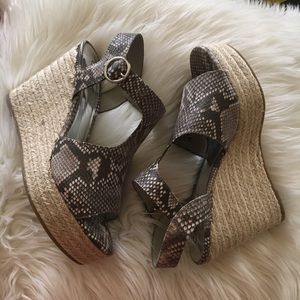 Carlos Santana snake print espadrille wedges